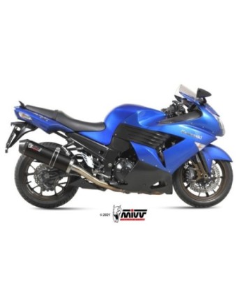 Mivv 2 Slip-On Oval black con tapa carbono Kawasaki ZZR 1400 2006-07