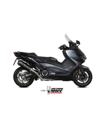 Mivv Full system 2x1 Oval black con tapa carbono Yamaha T-MAX 530 2017-19 / T-MAX 560 2020-21