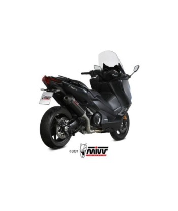 Mivv Full system 2x1 Oval black con tapa carbono Yamaha T-MAX 530 2017-19 / T-MAX 560 2020-21