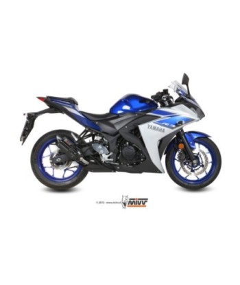 Mivv Slip-On Suono Black con tapa carbono Yamaha YZF R25 / YZF R3 2015-24