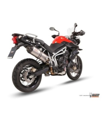 Mivv Slip-On Oval titan con tapa carbono Triumph Tiger 800 XC / XR / XRx / XCx / XRT / XCA 11-16