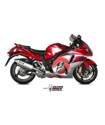 Mivv 2 Slip-On Speed edge St. Steel con tapa carbono Suzuki GSX-R 1300 Hayabusa 2008-17