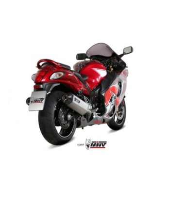 Mivv 2 Slip-On Speed edge St. Steel con tapa carbono Suzuki GSX-R 1300 Hayabusa 2008-17