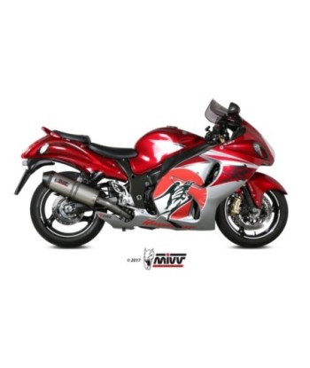 Mivv 2 Slip-On Oval titan con tapa carbono Suzuki GSX-R 1300 Hayabusa 2008-17