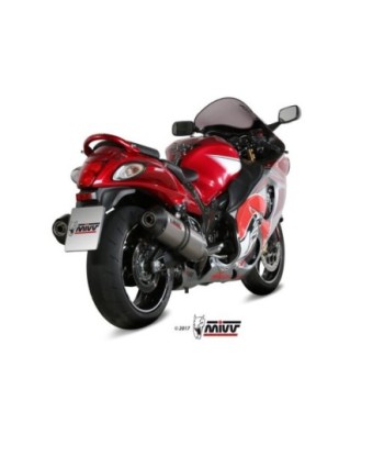 Mivv 2 Slip-On Oval titan con tapa carbono Suzuki GSX-R 1300 Hayabusa 2008-17