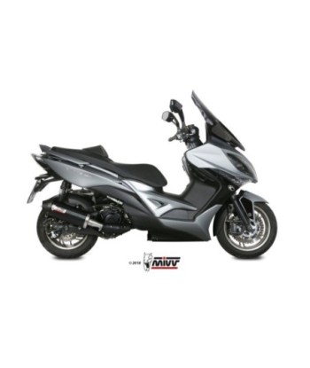 Mivv Slip-On Oval black con tapa carbono Kymco Xciting 400i 2013-18