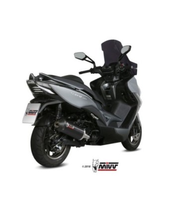 Mivv Slip-On Oval black con tapa carbono Kymco Xciting 400i 2013-18