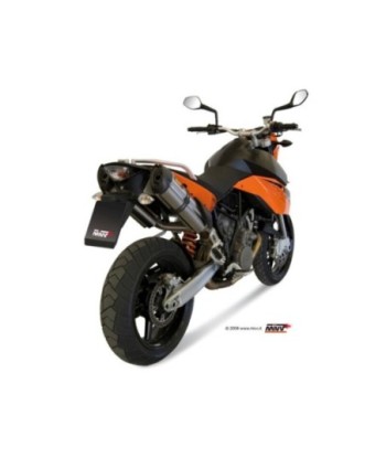 Mivv 2 Bolt-On Suono St. Steel con tapa carbono KTM 950 Supermoto R 05-06 / 990 Supermoto R 07-13