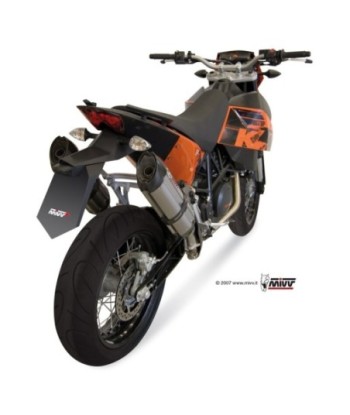 Mivv 2 Bolt-On Suono St. Steel con tapa carbono KTM 690 SM 2007-12