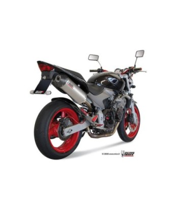 Mivv Slip-On Oval titan con tapa carbono Honda Hornet 600 2003-06