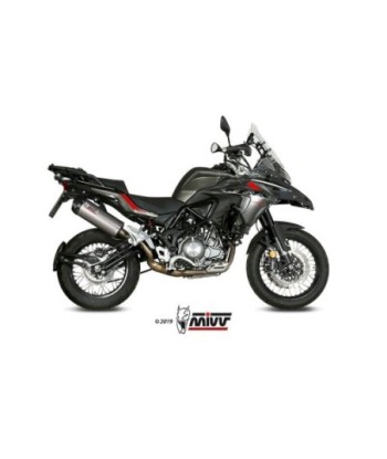 Mivv Slip-On Oval Titan con tapa carbono Benelli TRK 502 X 2018-25