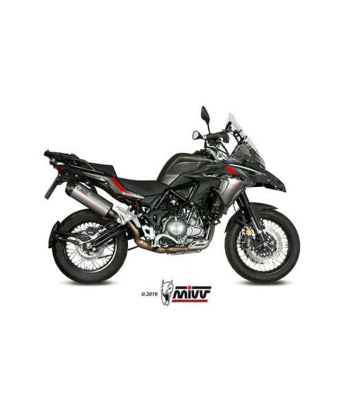 Mivv Slip-On Oval Titan con tapa carbono Benelli TRK 502 X 2018-25