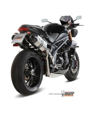 Mivv 2 Slip-On Speed edge St. Steel con tapa carbono Triumph Speed Triple 2011-15