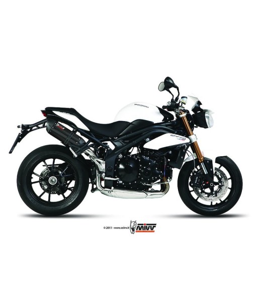 Mivv 2 Slip-On Suono black con tapa carbono Triumph Speed Triple 2011-15