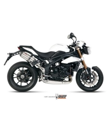 Mivv 2 Slip-On Suono St. Steel con tapa carbono Triumph Speed Triple 2011-15