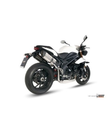 Mivv 2 Slip-On Suono St. Steel con tapa carbono Triumph Speed Triple 2011-15