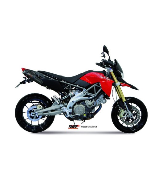 Mivv 2 Slip-On Suono black con tapa carbono Aprilia Dorsoduro 750 2008-16