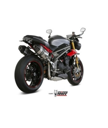 Mivv 2 Slip-On Speed edge St. Steel con tapa carbono Triumph Speed Triple 2016-17