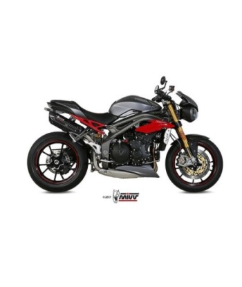 Mivv 2 Slip-On Suono black con tapa carbono Triumph Speed Triple 2016-17
