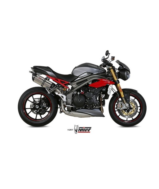 Mivv 2 Slip-On Suono St. Steel con tapa carbono Triumph Speed Triple 2016-17