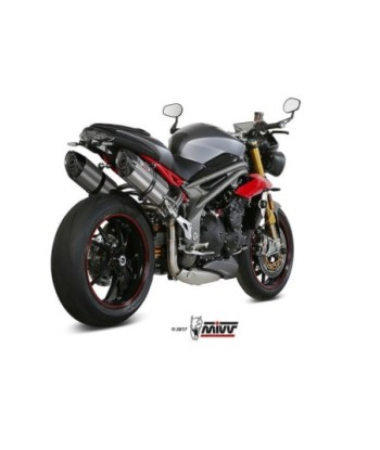Mivv 2 Slip-On Suono St. Steel con tapa carbono Triumph Speed Triple 2016-17