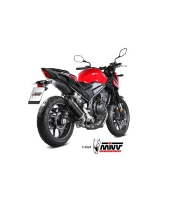 Mivv Slip-On AK-1 Black con tapa de carbono Honda CBR 500 R 2024-26