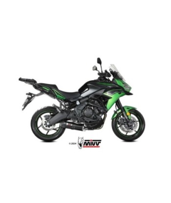 Mivv Escape Completo 2x1 OVAL BLACK con Tapa de Carbono KAWASAKI Versys 650 2024-26