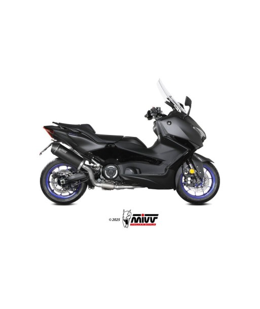 Mivv Escape Completo 2x1 OVAL BLACK con Tapa de Carbono YAMAHA T-MAX 560 2025-26 (+CAT)