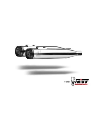 Mivv 2 Slip-On HR-1 Acero Pulido con Tapa de Al. Harley Davidson Road Glide / King / Street 2017-26