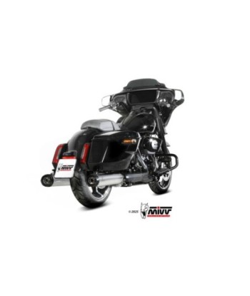 Mivv 2 Slip-On HR-1 Acero Pulido con Tapa de Al. Harley Davidson Road Glide / King / Street 2017-26