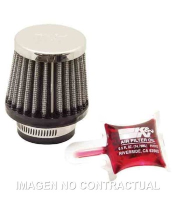 Filtro Potencia K&N Cónico Tapa Cromada D. 35 mm
