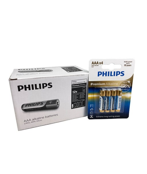 PILA PHILIPS PREMIUM ALKALINE AAA (CAJA 12 BLISTERS DE 4  PILAS)