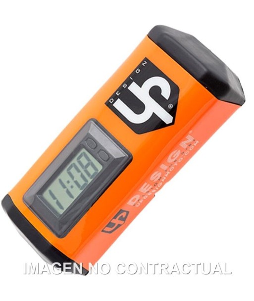 Protector manillar Up design con reloj integrado color naranja + funda negra