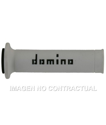 Puños Domino On Road Blanco - Negro Abiertos D 22 mm L 120-125 mm