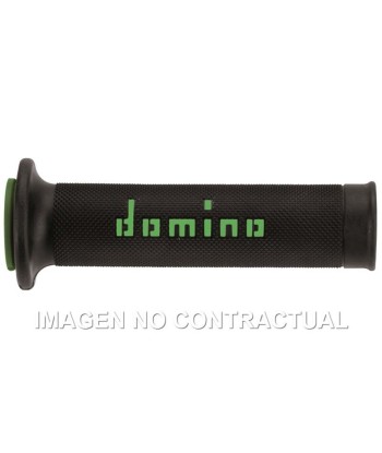 Puños Domino On Road Negro - Verde Abiertos D 22/26 mm L 120-125 mm