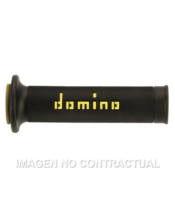 Puños Domino On Road Negro - Amarillo Abiertos D 22 mm L 120-125 mm