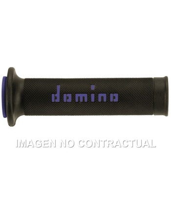 Puños Domino On Road Negro - Azul Abiertos D 22/26 mm L 120-125 mm