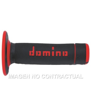 Puños Domino OFF Road Negro - Rojo Cerrados D 22 mm L 118 mm