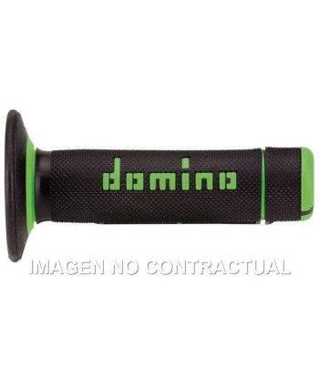 Puños Domino OFF-road Negro - Verde Cerrados D 22 mm L 118 mm