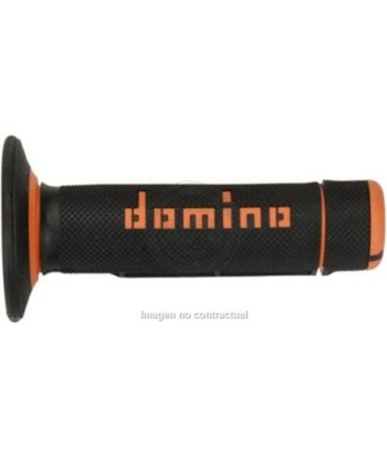 Puños Domino OFF Road Negro - Naranja Cerrados D 22 mm L 118 mm