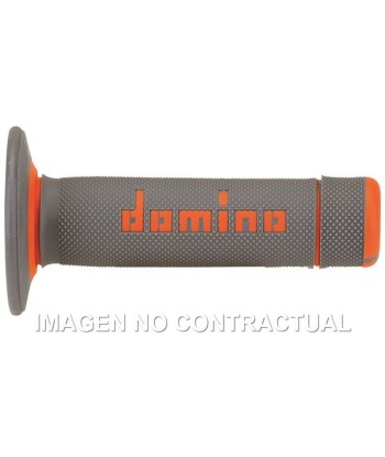 Puños Domino OFF Road Gris - Naranja Cerrados D 22 mm L 118 mm