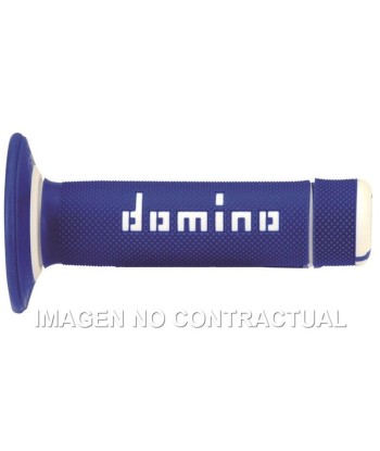 Puños Domino OFF Road Azul - Blanco Cerrados D 22 mm L 118 mm