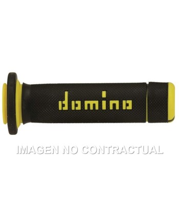 Puños Domino ATV Negro - Amarillo Cerrados