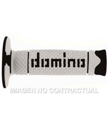 Puños Domino DSH OFF Road Blanco - Negro Cerrados D 22 mm L 120 mm