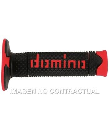Puños Domino DSH OFF Road Negro - Rojo Cerrados D 22 mm L 120 mm