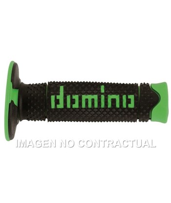 Puños Domino DSH OFF Road Negro - Verde Cerrados D 22 mm L 120 mm