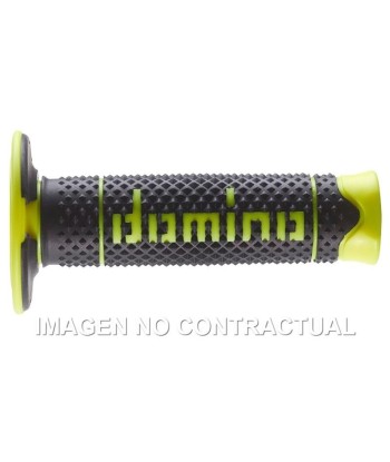 Puños Domino DSH OFF Road Negro - Amarillo Fluor Cerrados D 22 mm L 120 mm
