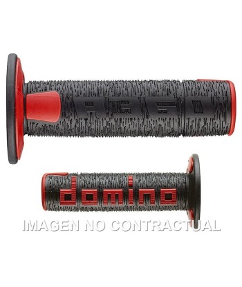 Puños Domino OFF Road RPS Negro - Rojo Cerrados D 22 mm L 120 mm