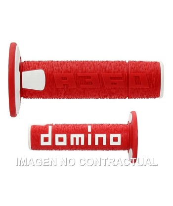Puños Domino OFF Road RPS Rojo / Blanco Cerrados D 22 mm L 120 mm