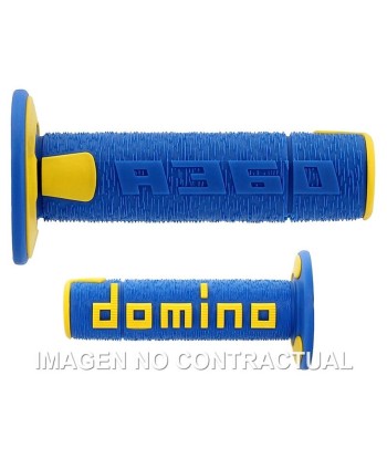Puños Domino OFF Road RPS Azul - Amarillo  Cerrados D 22 mm L 120 mm